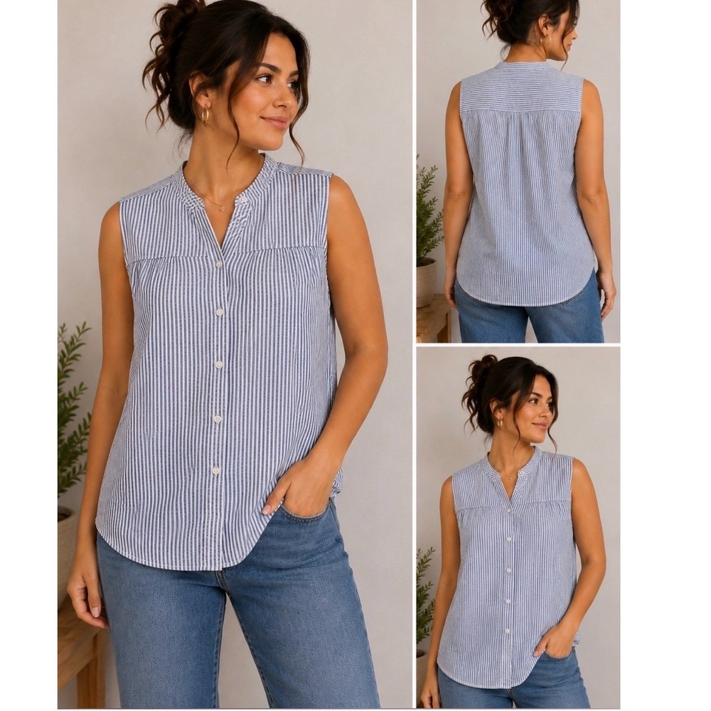 Columbia Cherry Creek Lane Sleeveless TunicXS Blue Striped NWT XL0811-469 - Picture 1 of 7